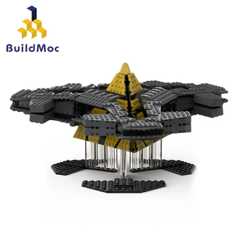 BuildMoc stavebným Auta Medzihviezdny kozmické lode Stavebné Bloky Priestor Dopravy Vzducholoď Displej Hračky pre Deti, Darčeky Obrázok