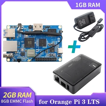 Pre Orange Pi 3LTS Allwinner H6 Quad-Core, 2GB+8 GB EMMC Flash HD+WIFI+BT5.0 Open Source Doska+Puzdro+Napájací Adaptér Obrázok