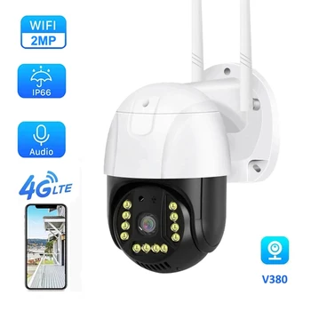 HONTUSEC V380 4G WiFi PTZ Kamera 2MP Vonkajšie Bezpečnostné Kamery obojsmerné Audio Farebné Nočné Videnie Auto Tracking CCTV PTZ IP Kamera Obrázok