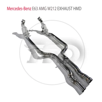 HMD Výfukového potrubia Vysoký Prietok Downpipe na Mercedes Benz E63 AMG W212 Auto Príslušenstvo S Katalyticky Hlavičky Bez Mačka Obrázok