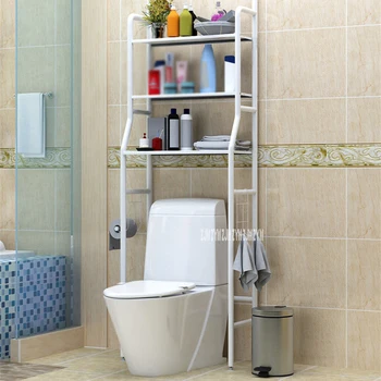 Bez dziurkowania metalowa półka toaletowa rodzaj podłogi przechowywanie szampon ręcznik itp. akcesoria Rack łaziralkę Organizátor Obrázok