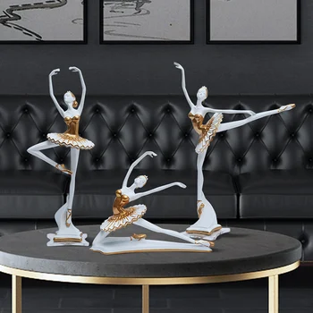 Nordic Balet Girl Charakter Živice Socha Office Store Kabinetu Vybavenie Výzdoba Domov, Obývacie Plochy Figúrky Remeslá Obrázok