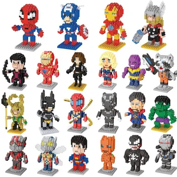 Disney Bloky Komiksu, Anime Super Hrdinovia Koncovka Iron Man, Kapitán Amerika Spider Hračka DIY Budovy Bouwstenen Speelgoed Obrázok