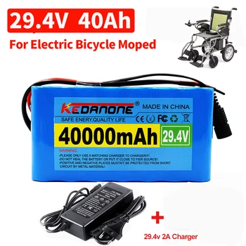 24V 7S3P 40Ah 29.4 V Batéria 18650 Li-ion Batéria s 40A Rovnováhu BMS pre Elektrický Bicykel, Skúter Elektrický Vozík +Poplatok Obrázok