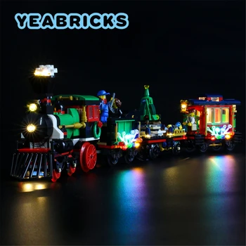 YEABRICKS LED Svetla Kit pre 10254 Vianočné Zimnú Dovolenku Vlak Stavebné Bloky Nastavenie (NIE Zahŕňajú Modelu), Hračky pre Deti, Obrázok
