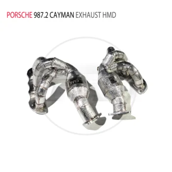 HMD Výfukového potrubia Vysoký Prietok Downpipe pre Porsche 987.2 Cayman Auto Príslušenstvo S katalyzátora Hlavičky Catless Rúry Obrázok
