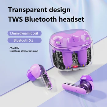 KW20 TWS Transparentné Slúchadlá Wirelsss Bluetooth, HIFI Stereo Gaming Headset S Mikrofónom V Uchu Noice Zrušenie Jasné, Slúchadlá Obrázok