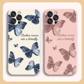 Telefón puzdro Pre Apple iPhone 14 13 12 11 Pro XS Max Mini X XR SE 7 8 6 15 Plus puzdro Funda Cqoue Shell Capa Pretty Butterfly Obrázok