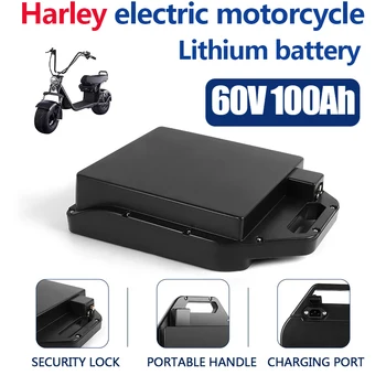 Vymeniteľné Nepremokavé Batérie 60V100ah Harley Elektrické Vozidlo na Elektrický Skúter Lítiové Batérie,++Doprava zadarmo Obrázok