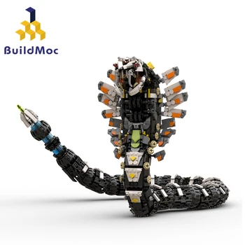 BuildMoc Horizont Slitherfang Monster Stavebné Bloky Západ Nula Dawn Vipersed Had Zviera Tehly Hračky pre Deti Narodeninám Obrázok