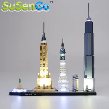 SuSenGo LED Svetlo Nastaviť Pre 21028 Architektúry New Yorku Kompatibilné s , Č Stavebné Bloky Model Obrázok