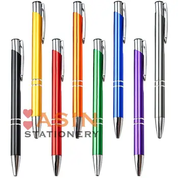 500Pcs Hot predaj kancelárske potreby propagácie kovové guličkové pero s logom reklama guľôčkové pero veľkoobchod osobné kovové pero Obrázok