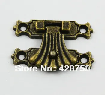 Antique Brass Šperky Box Hasp Západku Zámku 37x27mm s Skrutky Obrázok