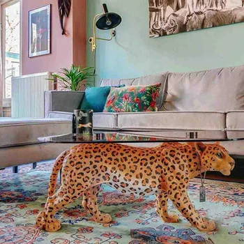 Moderné leopard konferenčný stolík dizajnér tvrdeného skla vystužených plastov zvierat osobnosť talianskej svetlo luxusné čistá červená Obrázok