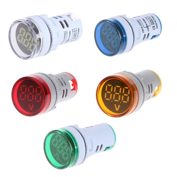 LED Displej LED Voltmeter Digitálny Tester Napätia Detektor Kolo 22mm Jeden zobrazovací Panel Voltmeter Modrá/Zelená/Červená/Yello Obrázok