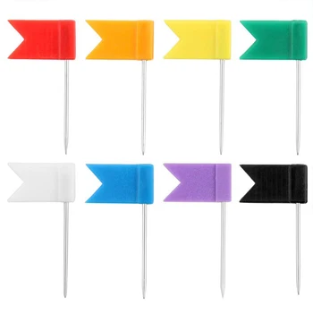 Farebné Vlajky Pin Vlajka Pin 8-farba Náhodné Office Korku Mape Pevné Thumbtack Výučby Značku Dodávky Obrázok