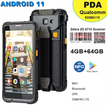Android 11 Čiarových kódov, Mobilné Vreckový Počítač Wi-Fi Robustný PDA Údaje Terminálu SE4710 Zebra Skener 4G+64 G pre Maloobchodné Sklade Obrázok