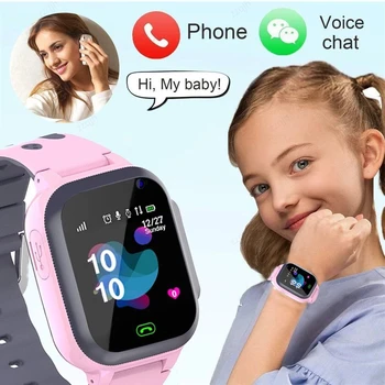 Nový Detí Smart Hodinky SOS Telefónne Sledovať Smartwatch Pre Deti So Sim Karty Foto Vodotesný IP67 Deti Darček Pre IOS a Android Obrázok