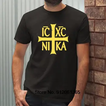 IC XC NIKA Christogram Grafické Muž Tričko Pravoslávnej Kresťanskej Viery Topy Lete Bavlna Harajuku T-shirt Módne Príležitostné Voľné Čaj Obrázok