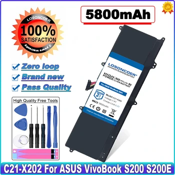 5800mAh C21-X202 Batéria Pre ASUS VivoBook S200 S200E X201 X201E X202 X202E S200E-CT209H S200E-CT182H S200E-CT1 Akumulátor Obrázok