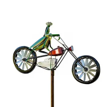 Vintage Požičovňa Vietor Spinner Kovové Vklad Žaba Králik na Koni Motocykel veterný Mlyn Dekorácie Na Dvore a Záhradné Dekorácie R8A2 Obrázok