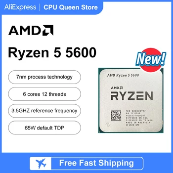 Nové procesory AMD R5 5600 Ryzen 5 5600 3.5 GHz 6-Core 12-Niť CPU Procesor 7NM L3=32M 100-000000927 Zásuvky AM4 Obrázok