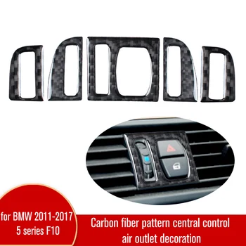 Carbon Fiber Tabuli AC odvzdušňovací Otvor Rám Orezania Nálepka pre BMW 5 Series F10 520 528 530 535 550 2011-2017 Obrázok