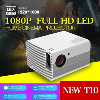 Nové T10 Prenosné Full HD Projektor LED TV, videoprojektor Mobile Film Wifi Domáce Kino Projektor Kompatibilný s Notebook PC PS5 Obrázok