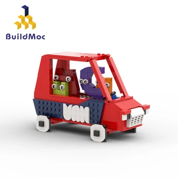 BuildMoc anglickej Abecedy Van a KABÍNY Taxi Stavebné Bloky Nastaviť Písmená Tradície Vozidla Auto Vzdelávania Tehly Hračky pre Deti Vianočný Darček Obrázok