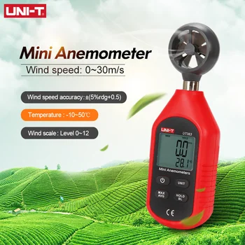 JEDNOTKA UT363 UT363BT Rýchlosť Vetra Tester Digitálny Mini Anemometer Snímač LCD Podsvietenie 0-30 m/S Teplota Tester Anemometro Nástroje Obrázok