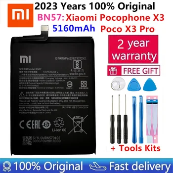 2023 Vysoko Kvalitnej 100% Originálne Nové Xiao mi BN57 5160mAh Batérie Telefónu Pre Xiao Pocophone X3 Poco X3 Pro Náhradné Batérie Obrázok