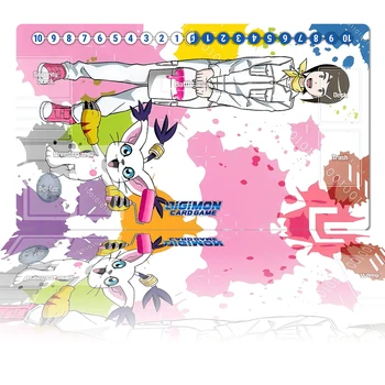 Digimon Playmat Tailmon Yagami Hikari DTCG CCG Doskové Hry, Kartové Hry Mat Anime Podložka pod Myš Vlastné Gumené Stôl Mat Zadarmo Taška Obrázok