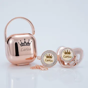 MIYOCAR osobné rose gold bling cumlík a klip cumlík box set BPA free figuríny Luxus Obrázok