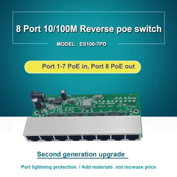 5 KS 24v Poe 8 Reverzný Spínač PCB dosky 8-Port 10/100M Ethernet Zadnej strane POE Switch VLAN Obrázok