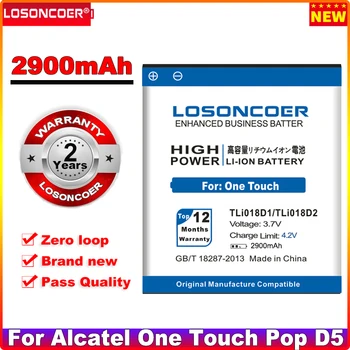 LOSONCOER 2900mAh TLi018D1 Batérie TLi018D2 Pre Alcatel One Touch Pop D5 Dual 5038x OT5038X Pop 3 5015D SZ 5016 Batterie Obrázok