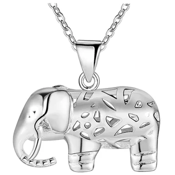 Nové Módne 925 Sterling Silver cute elephant Náhrdelník prívesok Pre Ženy, luxusné Šperky designer Svadobné party darčeky streetwear Obrázok