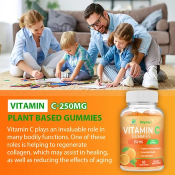 1 Fľaša Vitamíny C Gummies Potravinový Doplnok Použitý Gingiválneho Krvácajúce Vredy, Melanín, odstránenie Oxidácie Zlepšiť Imunitu Obrázok