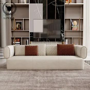 Svetlo luxusných Amerických masívneho dreva obývacia izba gauč minimalistický handričkou umenia talianskeho pohovka kombinácia moderného nábytku A4 nový výrobok Obrázok