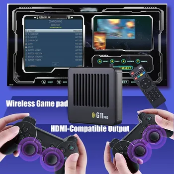 G11 Pro 4K HD Video herná Konzola Postavený v 60000+Hry Android＆Emuelec Duálny Systém WiFi&LAN TV Hry Stroj Na PS1/GBA/FC Obrázok