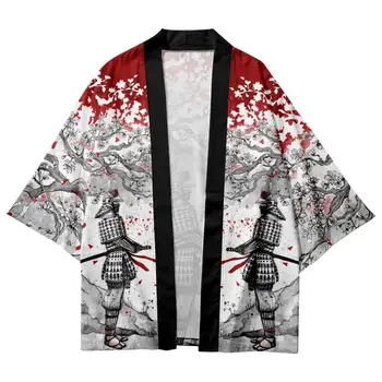 Japonský Samuraj Módne Sakura Tlač Kimono Tradičné Bežné Pláži Cardigan Yukata Ženy Muži Cosplay Haori Ázijské Oblečenie Obrázok