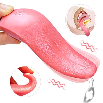 Análny Klitorisu StimulatorTongue Lízanie Vibrátor Pre Ženy, Bradavky Masér Mäkké Jazyk Masturbator Erotické Stroj Dospelých, Sexuálne Hračky Obrázok