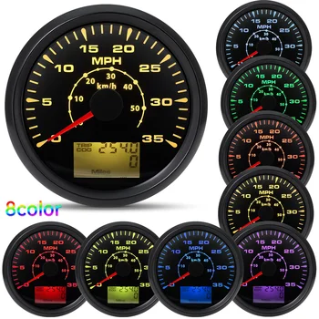 0-35 MPH GPS Tachometer Rozchod s 8 Farba Podsvietenia 0-55 KMH GPS Rýchlosť, počítadlo kilometrov CESTY OZUBENÉ Mile počítadlo kilometrov na Loď, Auto, 12V24V Obrázok