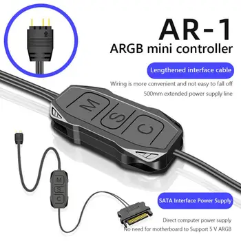 ARGB Radič Predlžovací Kábel 5 3-pin SATA Napájania Mini RGB ovládač Pre Šasi Fanúšikov/LED Svetelné Pásy/osvetlenie Panely Obrázok