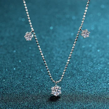 Zbrusu nový 3.5 ct carat D farba mokré Šumivé Diamantový Náhrdelník zapojenie romantický šťastie pre dievčatá boutique šperky darček Obrázok
