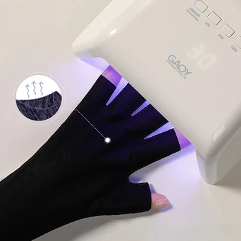 1 Pár Anti UV Žiarením Rukavice LED Lampa na Nechty, Ochranné Rukavice Nail Art Gél na Nechty, Vlasy Svetlo Nail Art Manikúra Nástroje Obrázok