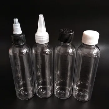 120ml Štúdia Rozsahu Vody Naplniteľné Fľaše hodváb sieťotlač meranie e Kvapalina plastové PET fľaše s Twist Off Čiapky Obrázok