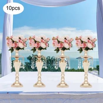 10Pcs 45 cm Vysoký Kvetinové Vázy Freestand Kovová Trúbka Svadobné Vrchol Tabuľky Party Decor Obrázok