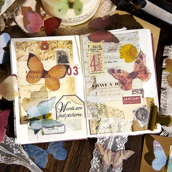 MOHAMM 45 KS Motýľ Kyselina Sírová Papier Papier na Scrapbooking Vestník Denník dekoračné Materiály DIY Koláž Dodávky Obrázok