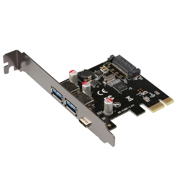 PCIE Na USB3.1 Typ C Rozširujúca Karta USB HUB-Rozbočovač Pre Desktop PCIE Stúpačky Karty Pci Express Converter Karty Obrázok