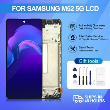 1Pcs 6.7 Palcový M526 Displej Pre Samsung Galaxy M52 5G Dotykový LCD Panel Obrazovky Digitalizátorom. M526B Montáž Oprava Časti S Rámom Obrázok